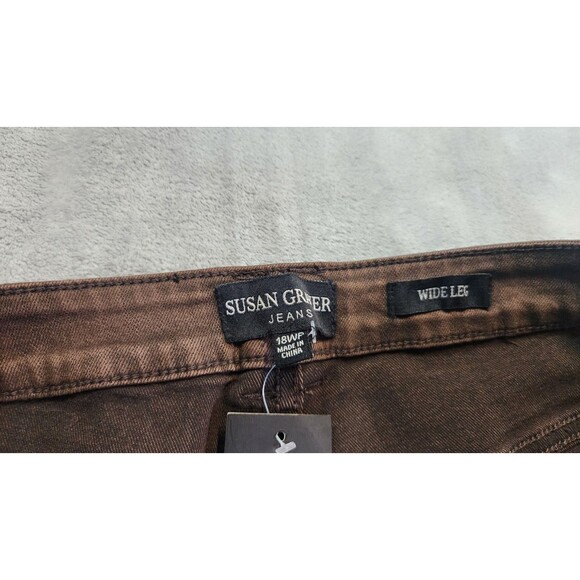 Susan Graver Women's W18P Brown Jeans NWT - Picture 5 of 9